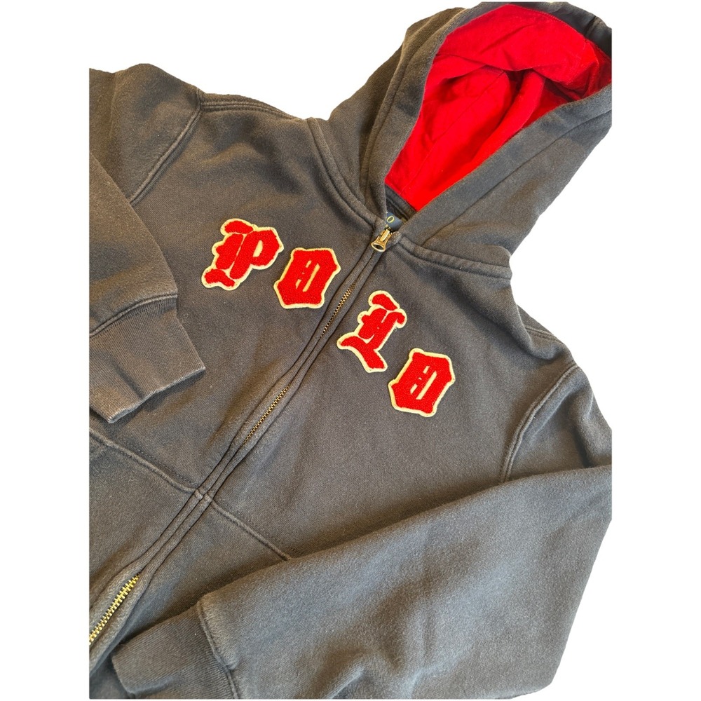 POLO RALPH LAUREN Patch Logo Fleece Hoodie Heavy Cotton Zip Up Boy's M(10-12)